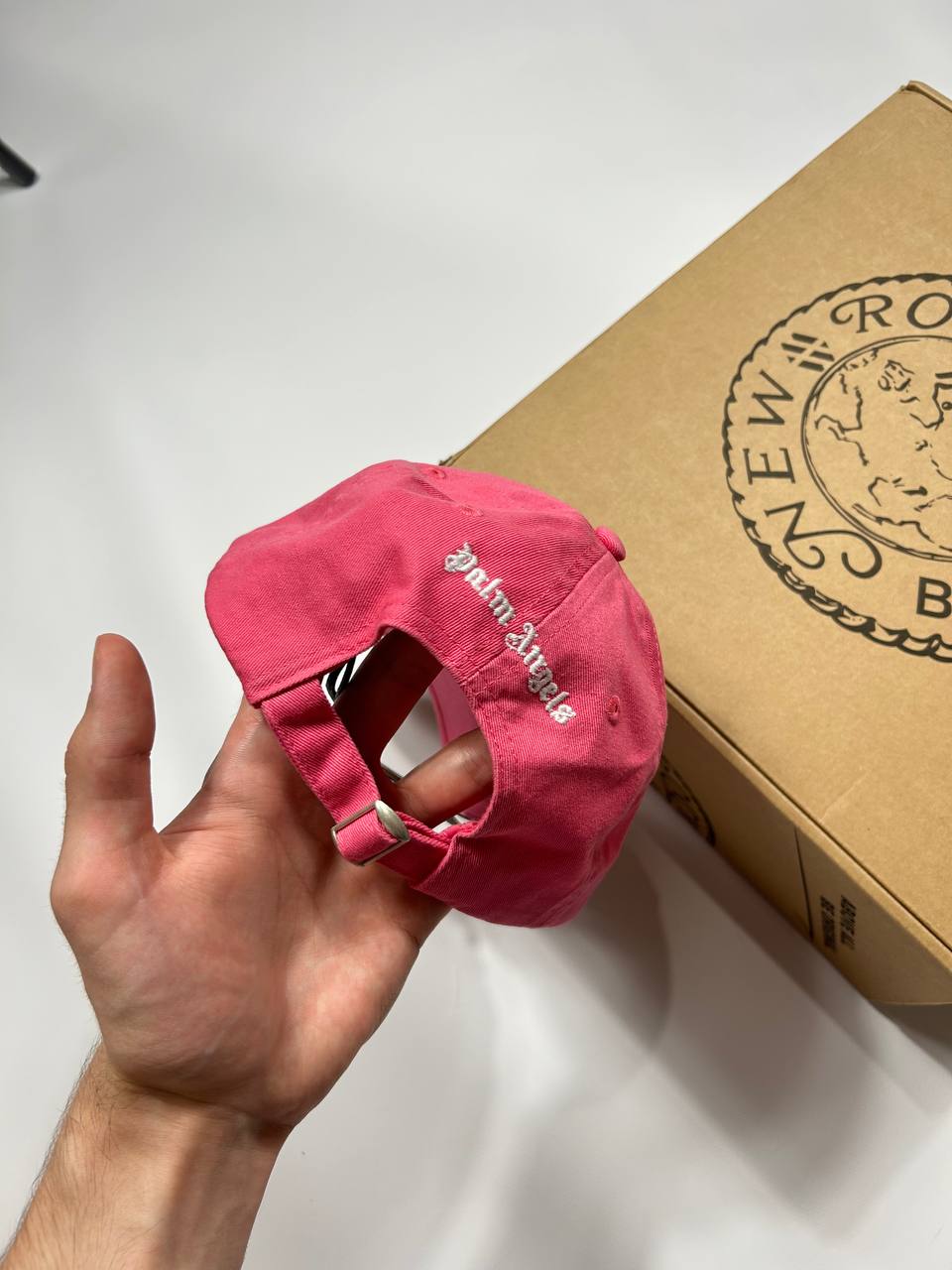 PALM ANGELS CLASSIC LOGO CAP BABY PINK WHITE