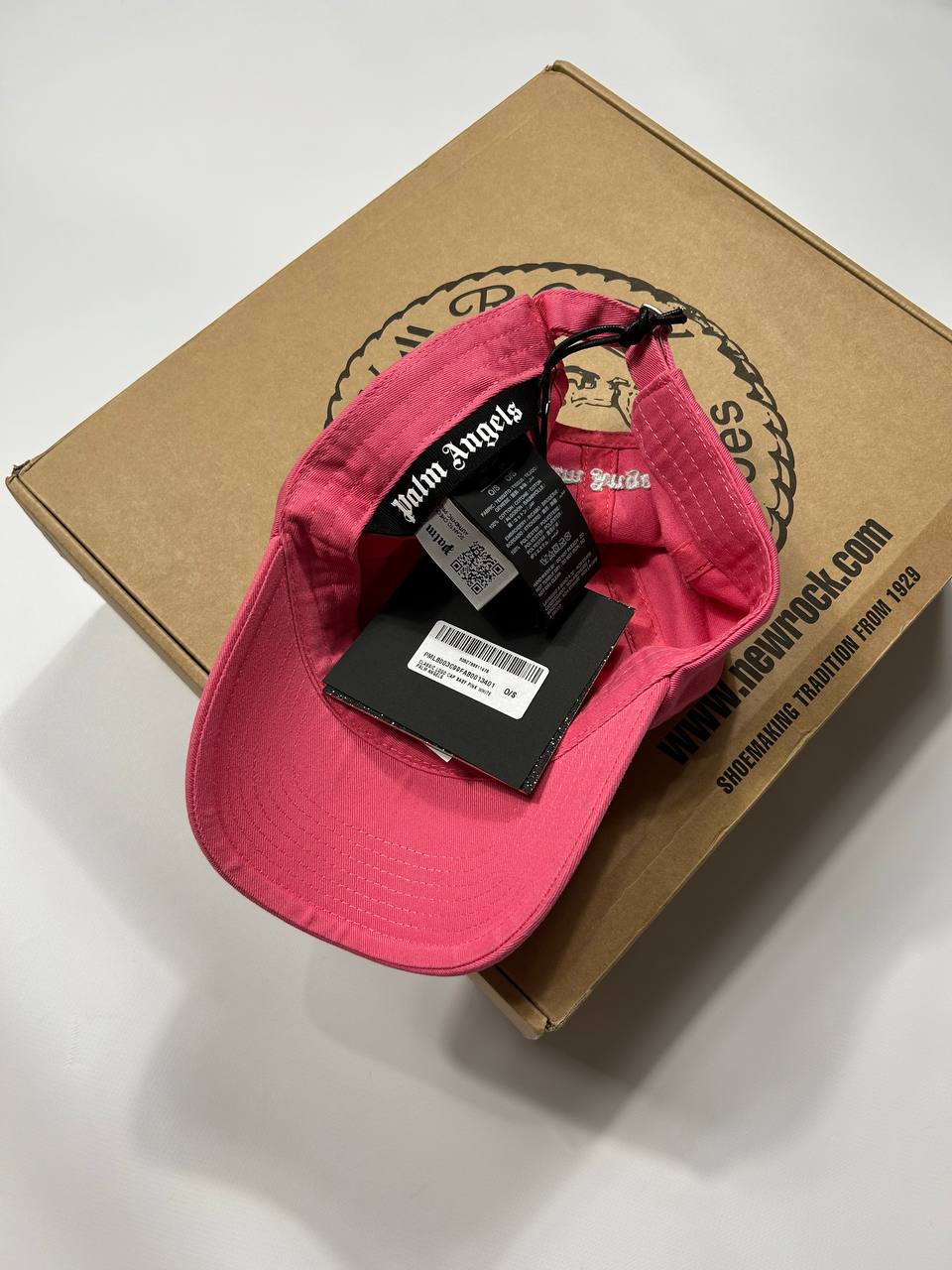 PALM ANGELS CLASSIC LOGO CAP BABY PINK WHITE
